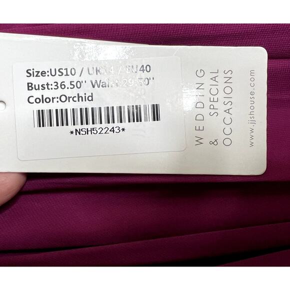JJ'S House A-line Dress Women Sz 10 Orchid V-Neck Bridesmaid Party Prom NEW - Picture 4 of 13